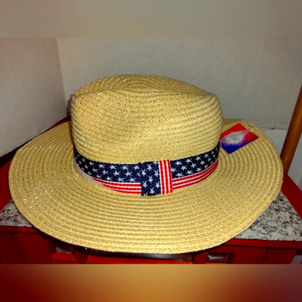Straw Sun Beach Hat Wide Brim. Unisex Hat. Lula Collection. NEW with Tags.